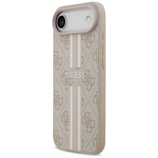 Husa MagSafe pentru Apple iPhone 17 Air, Guess, 4G Printed Stripes, Roz