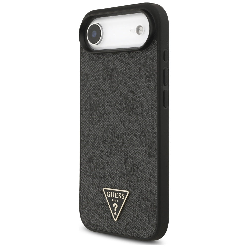Husa MagSafe pentru Apple iPhone 17 Air, Guess, 4G Triangle Logo with Cord Strap, Neagra