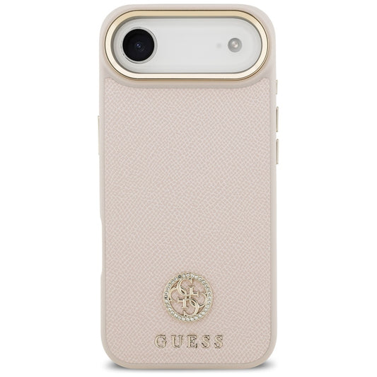 Husa MagSafe pentru Apple iPhone 17 Air, Guess, Grained Strass Logo, Roz