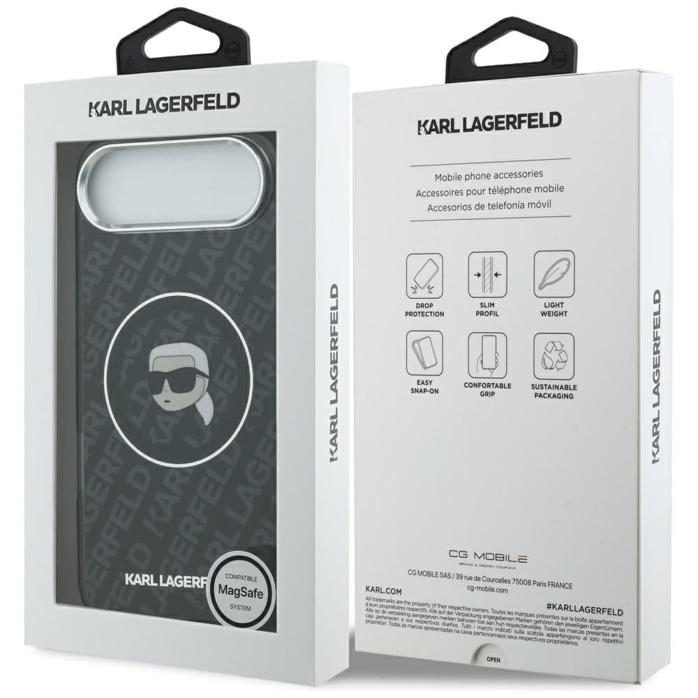 Husa MagSafe pentru Apple iPhone 17 Air, Karl Lagerfeld, IML Karl`s Head, Neagra