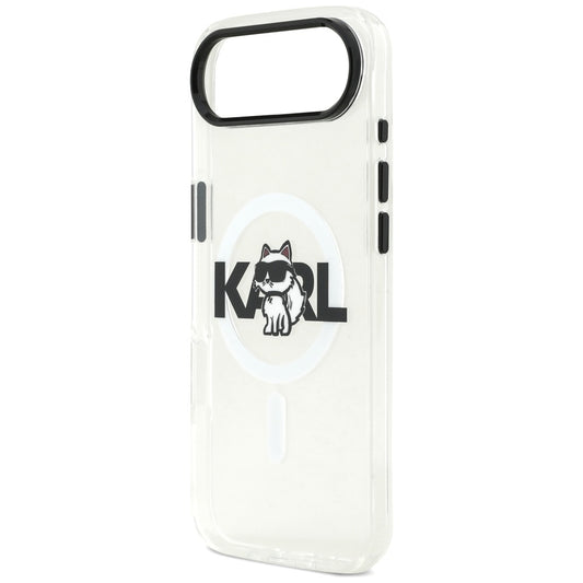 Husa MagSafe pentru Apple iPhone 17 Air, Karl Lagerfeld, IML Sketch Logo Choupette, Transparenta