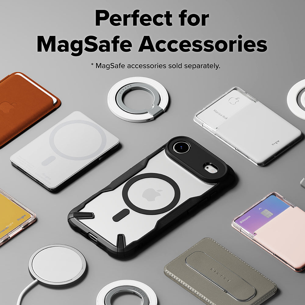 Husa MagSafe pentru Apple iPhone 17 Air, Ringke, Fusion X, Neagra