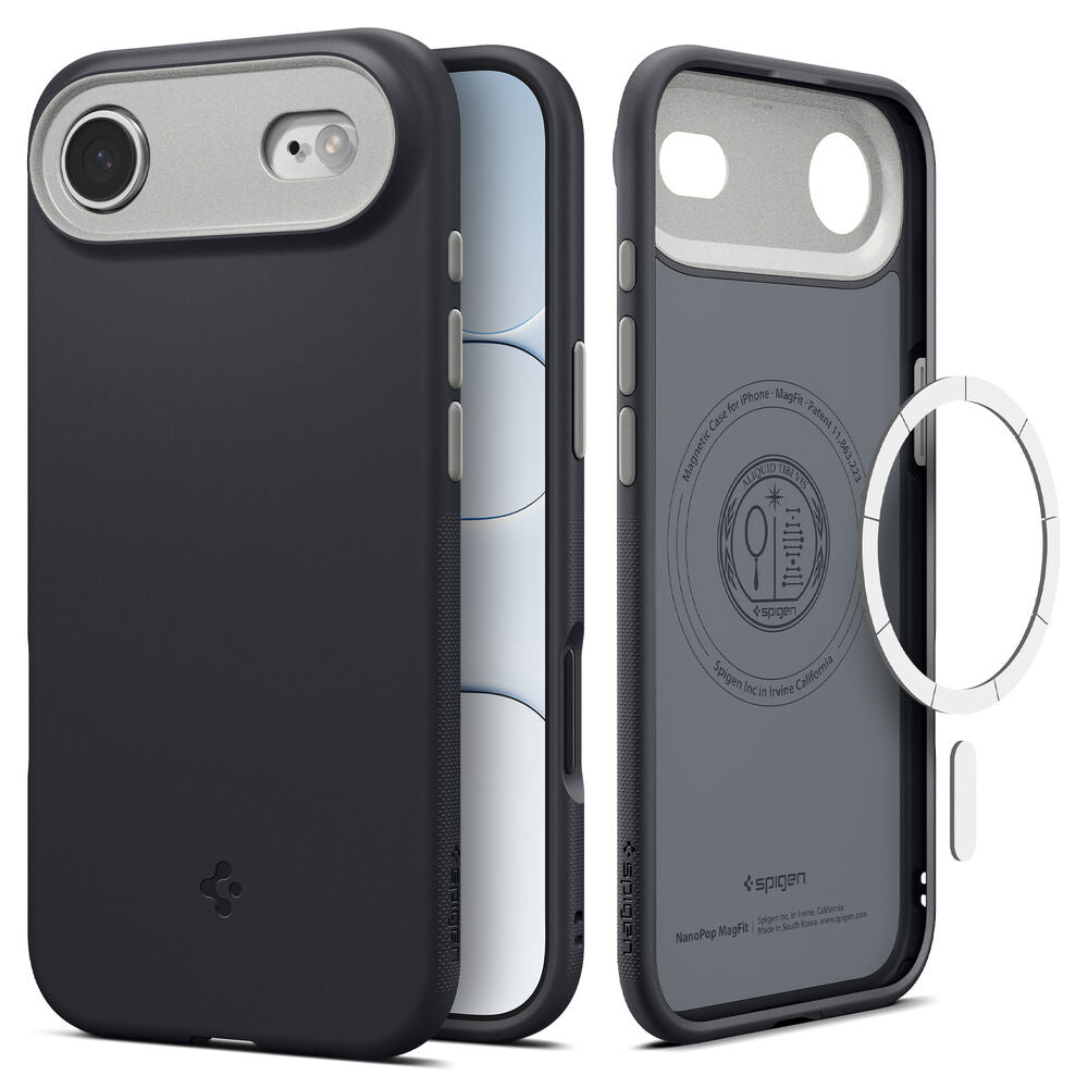Husa MagSafe pentru Apple iPhone 17 Air, Spigen, Caseology Nano Pop, Neagra ACS10301