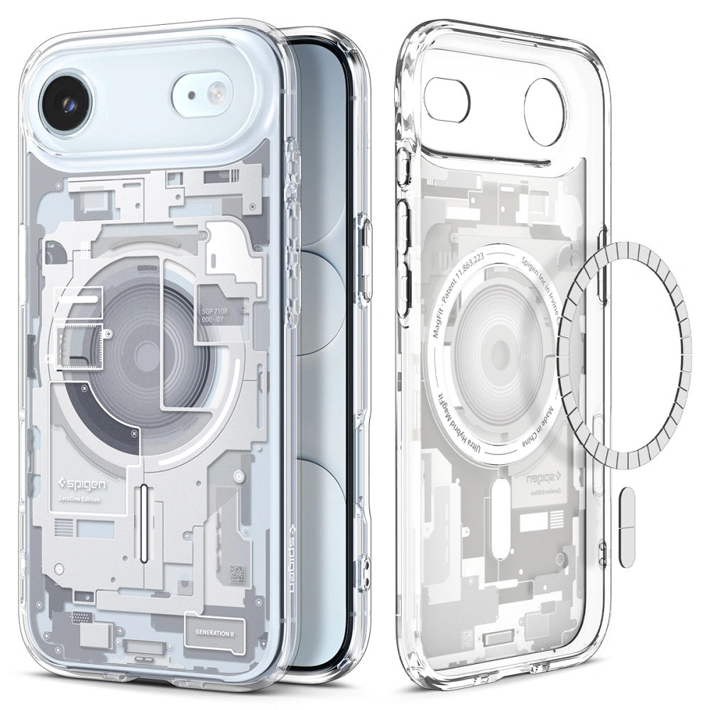 Husa MagSafe pentru Apple iPhone 17 Air, Spigen, Ultra Hybrid Zero One, Alba ACS10318