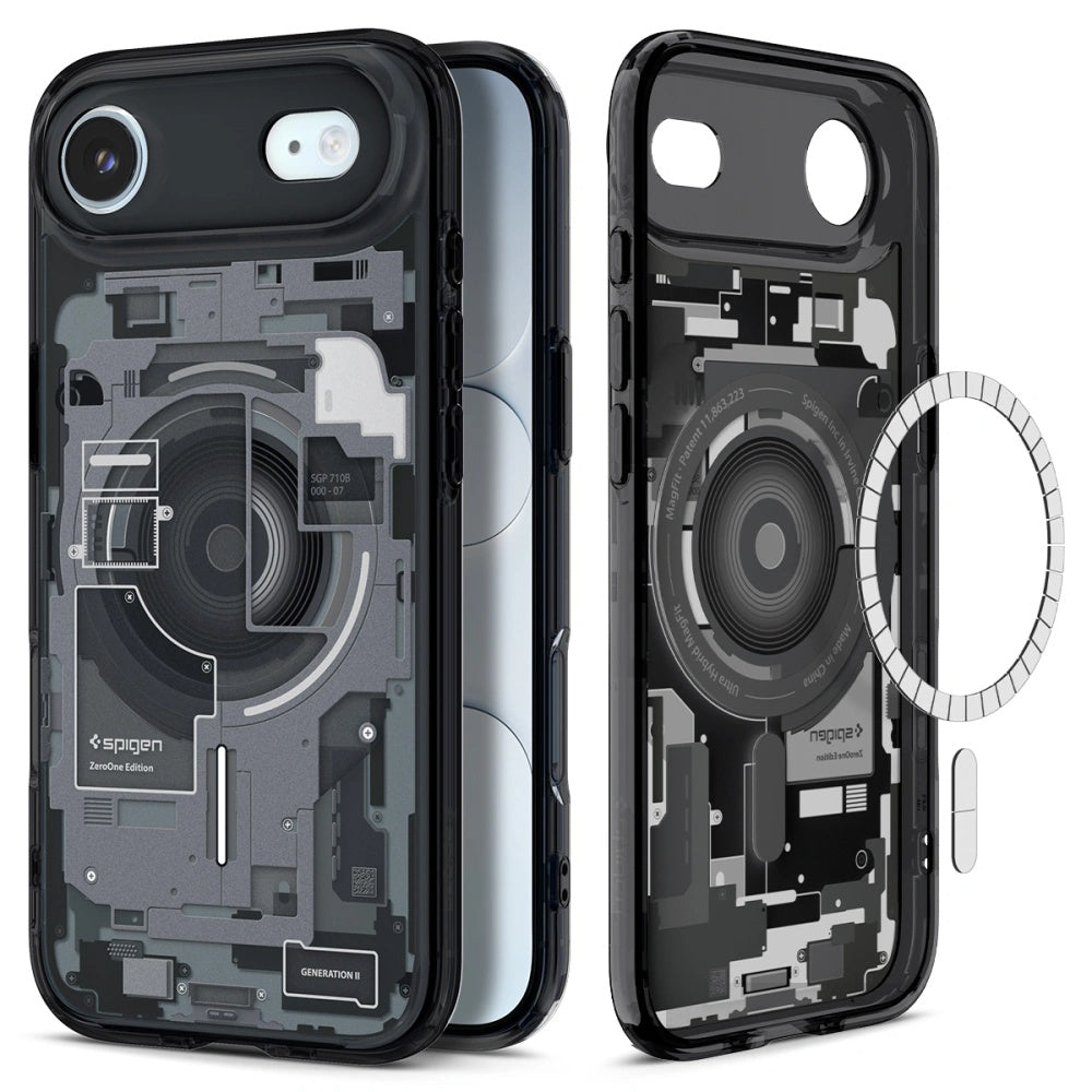Husa MagSafe pentru Apple iPhone 17 Air, Spigen, Ultra Hybrid Zero One, Neagra ACS10320