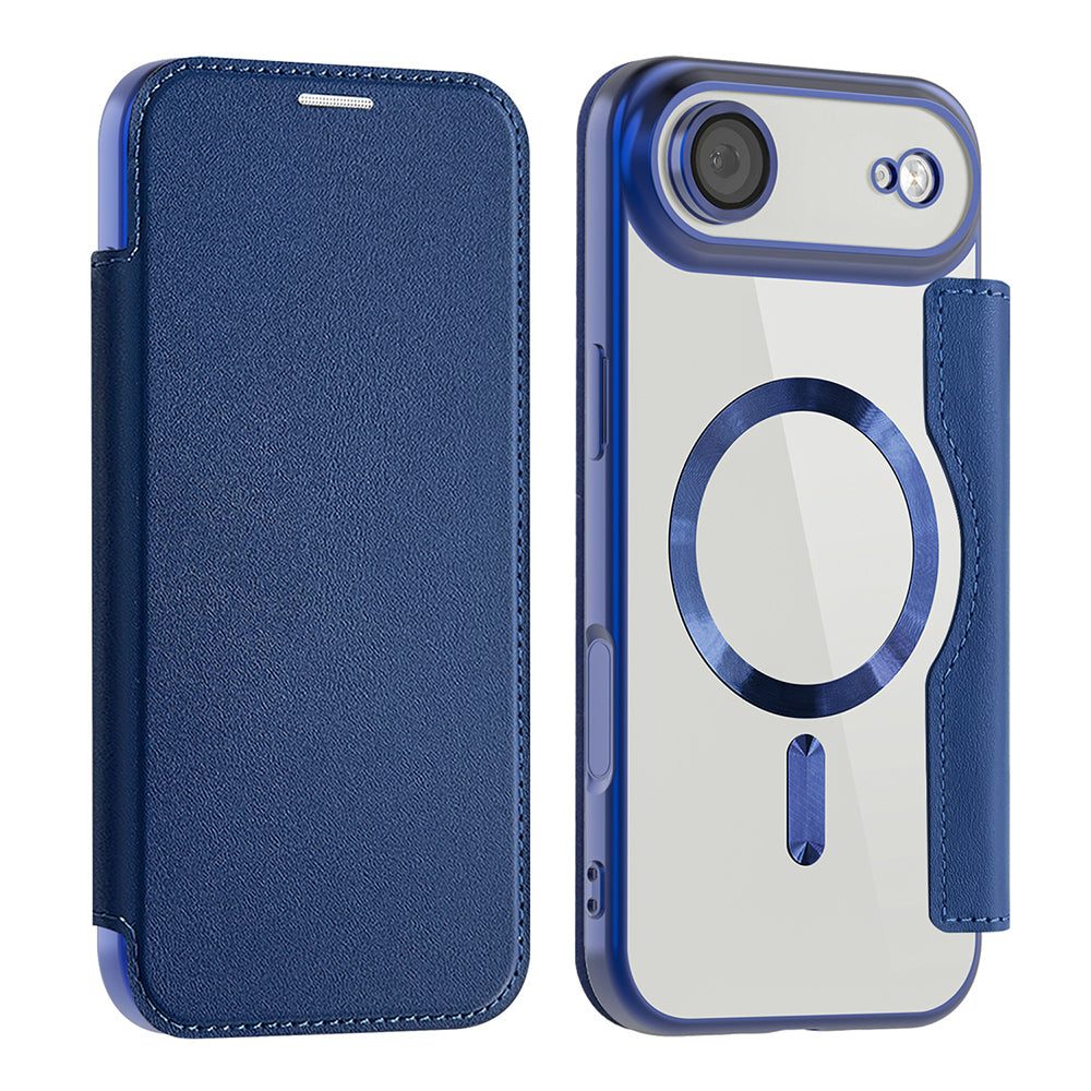 Husa MagSafe pentru Apple iPhone 17 Air, Techsuit, SmartMag Book, Albastra