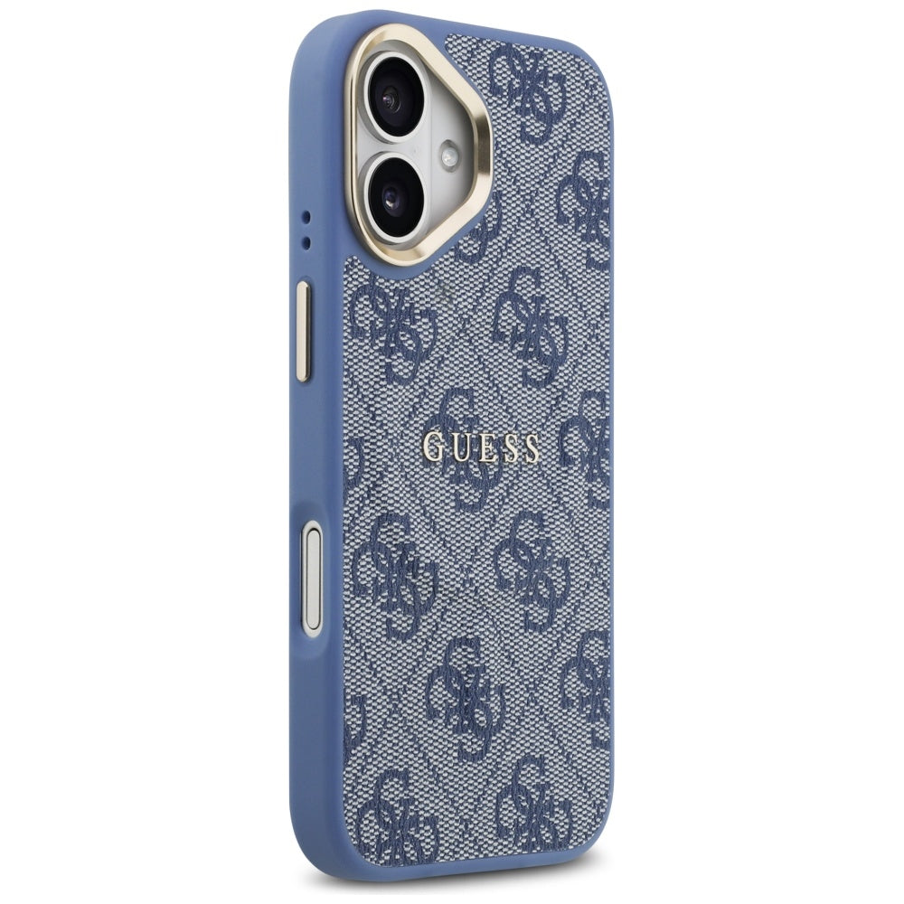 Husa MagSafe pentru Apple iPhone 17, Guess, 4G Classic, Albastra