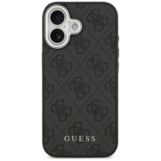 Husa MagSafe pentru Apple iPhone 17, Guess, 4G Classic Logo, Neagra