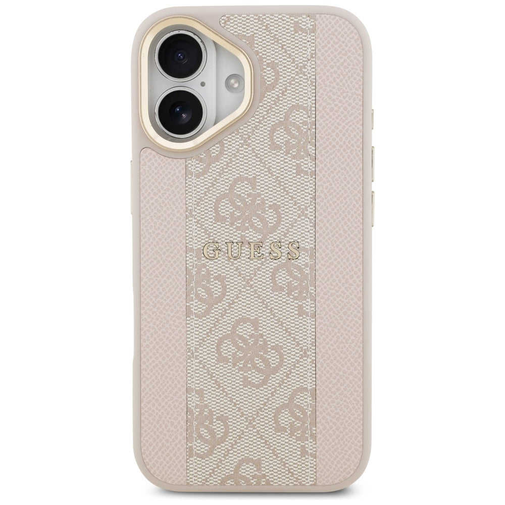 Husa MagSafe pentru Apple iPhone 17, Guess, 4G Stripe, Roz