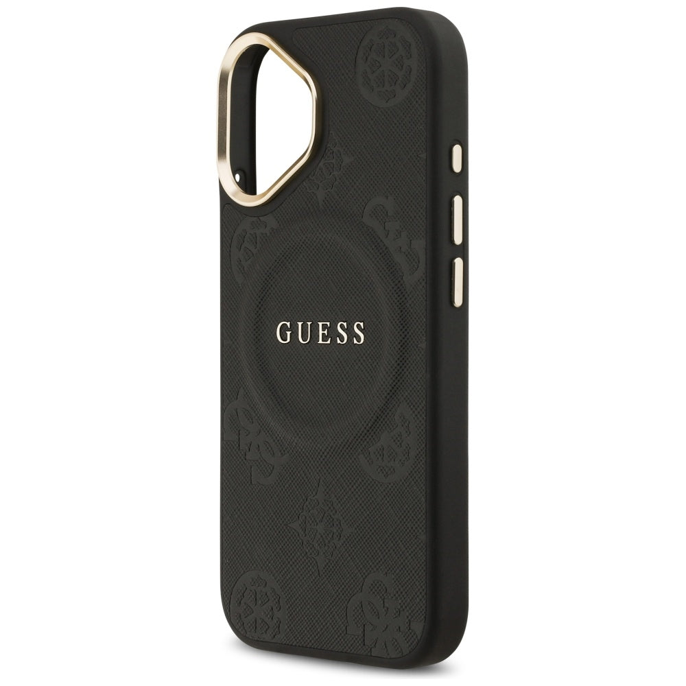 Husa MagSafe pentru Apple iPhone 17, Guess, Peony Hot Stamp, Neagra