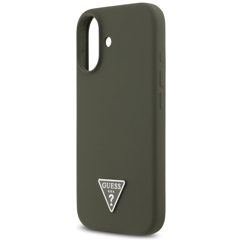 Husa MagSafe pentru Apple iPhone 17, Guess, Triangle Logo, Kaki