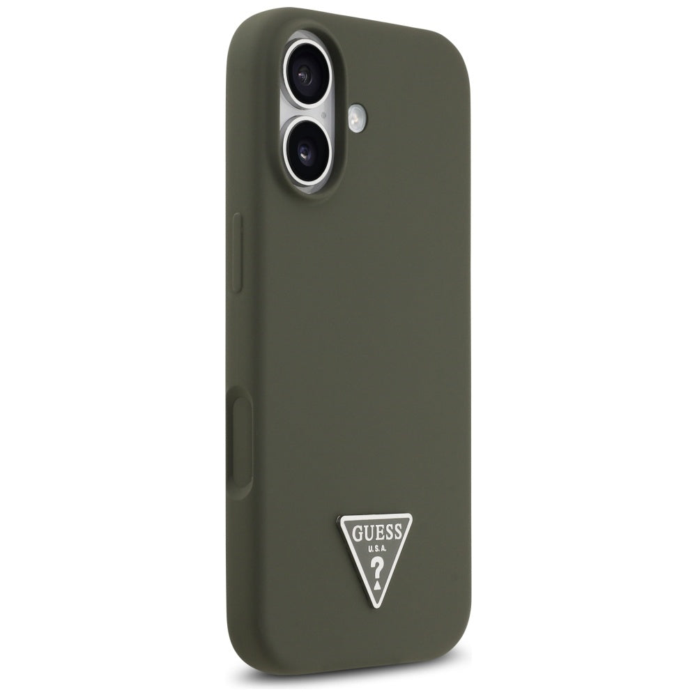 Husa MagSafe pentru Apple iPhone 17, Guess, Triangle Logo, Kaki