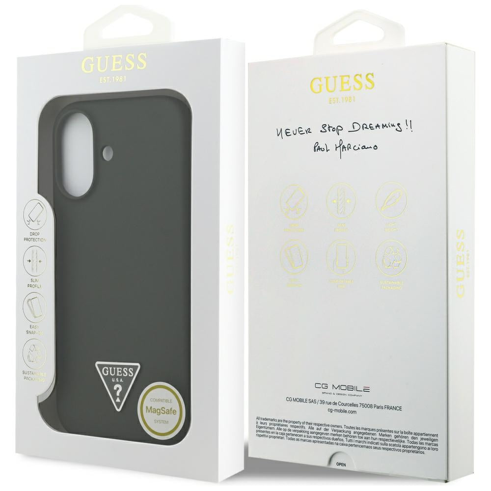 Husa MagSafe pentru Apple iPhone 17, Guess, Triangle Logo, Kaki