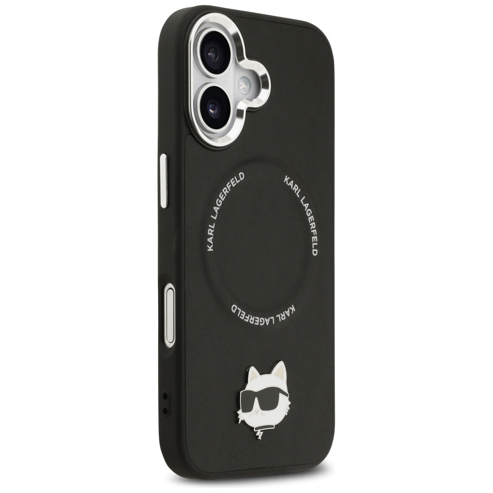 Husa MagSafe pentru Apple iPhone 17, Karl Lagerfeld, Choupette Pin, Neagra