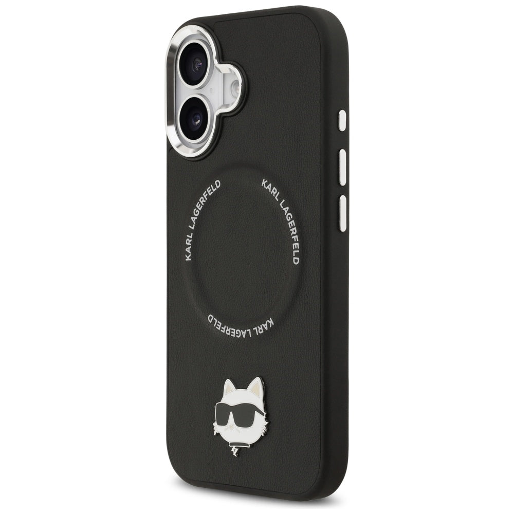 Husa MagSafe pentru Apple iPhone 17, Karl Lagerfeld, Choupette Pin, Neagra