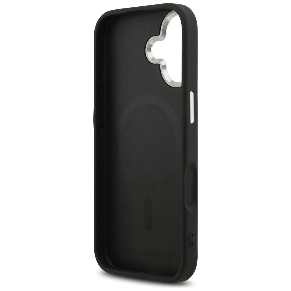 Husa MagSafe pentru Apple iPhone 17, Karl Lagerfeld, Choupette Pin, Neagra