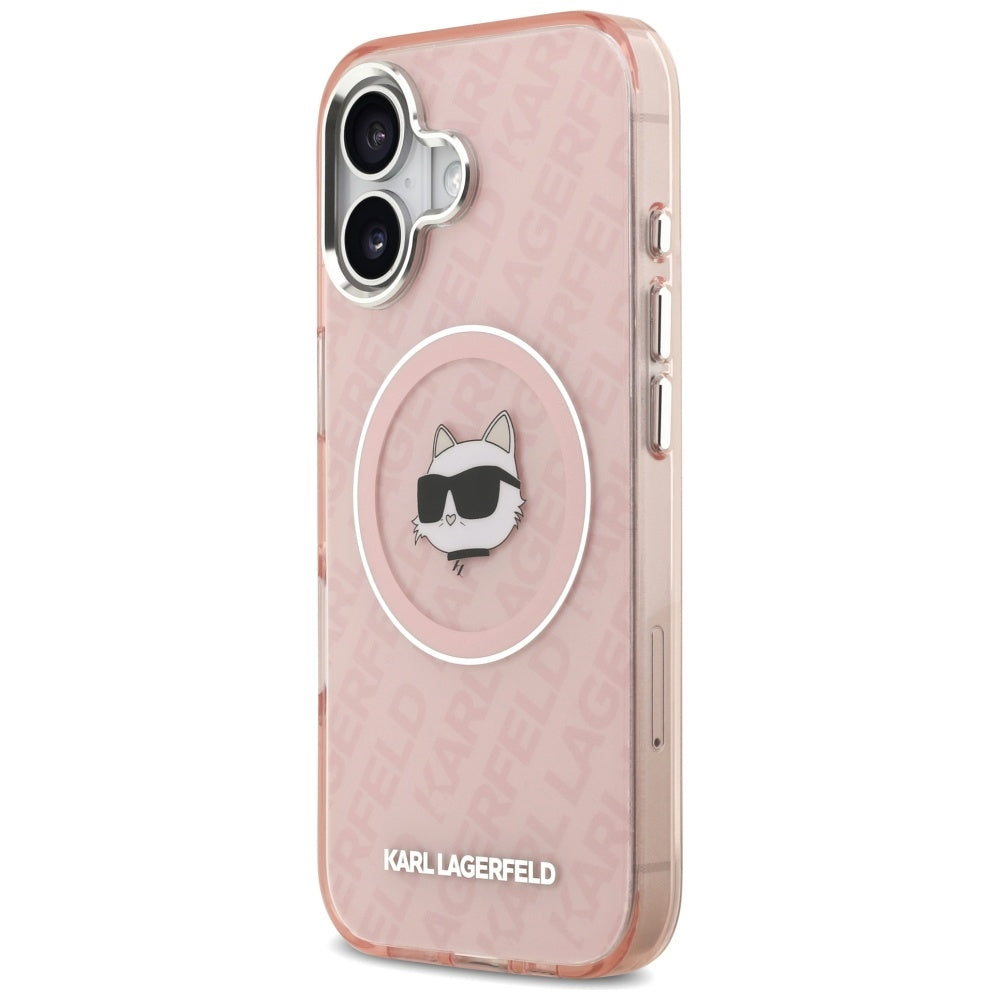 Husa MagSafe pentru Apple iPhone 17, Karl Lagerfeld, IML Choupette`s Head, Roz