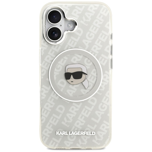 Husa MagSafe pentru Apple iPhone 17, Karl Lagerfeld, IML Karl`s Head, Gri