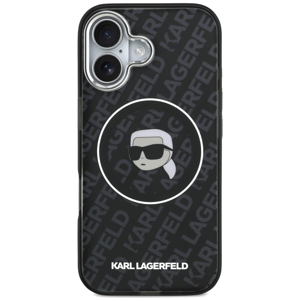 Husa MagSafe pentru Apple iPhone 17, Karl Lagerfeld, IML Karl`s Head, Neagra