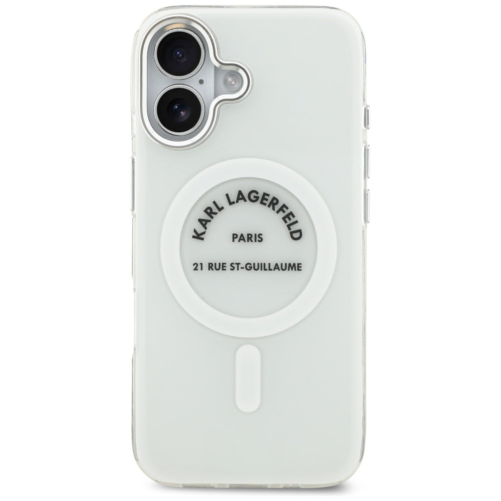 Husa MagSafe pentru Apple iPhone 17, Karl Lagerfeld, IML Logo RSG, Transparenta