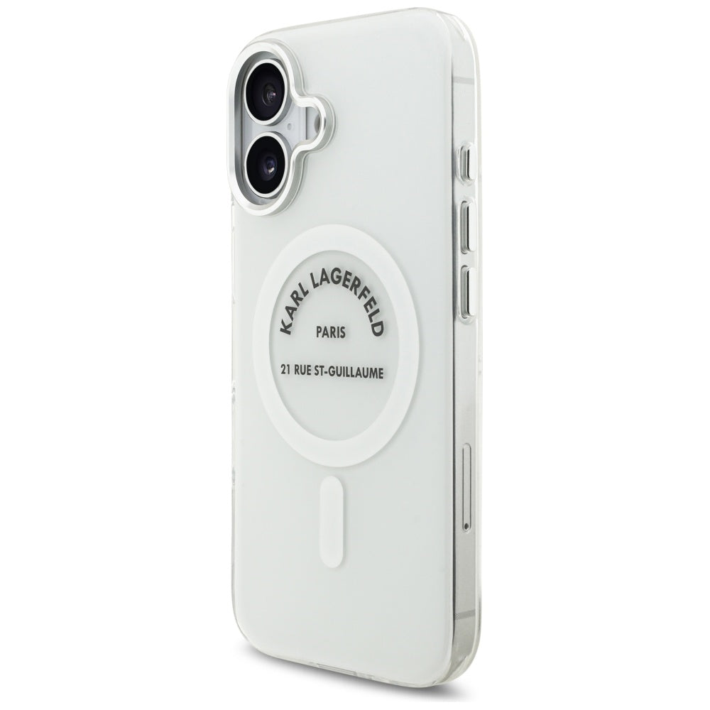 Husa MagSafe pentru Apple iPhone 17, Karl Lagerfeld, IML Logo RSG, Transparenta