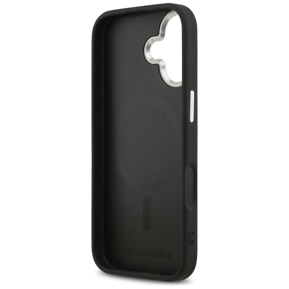 Husa MagSafe pentru Apple iPhone 17, Karl Lagerfeld, Karl & Choupette Pins, Neagra