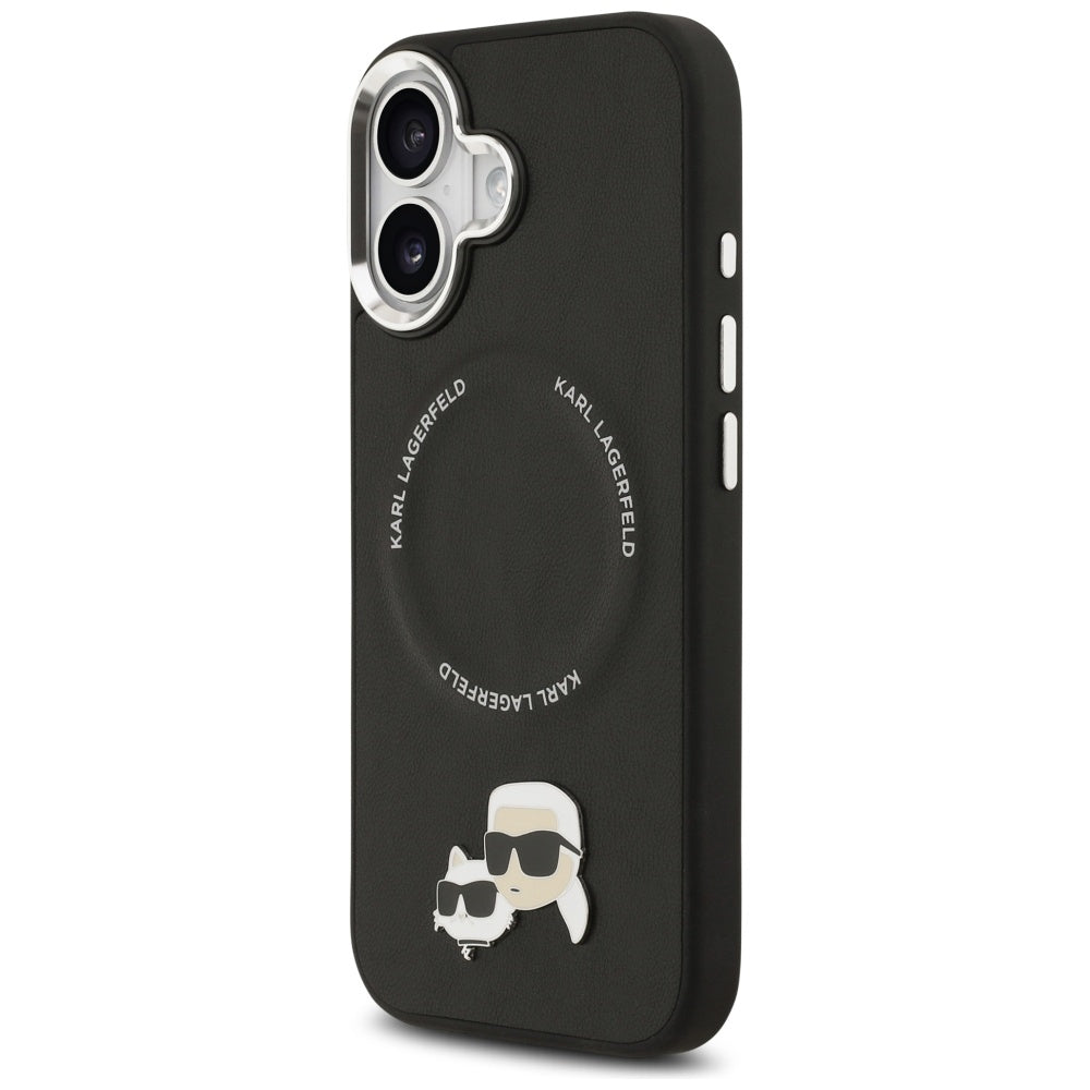 Husa MagSafe pentru Apple iPhone 17, Karl Lagerfeld, Karl & Choupette Pins, Neagra