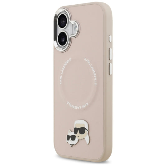 Husa MagSafe pentru Apple iPhone 17, Karl Lagerfeld, Karl & Choupette Pins, Roz