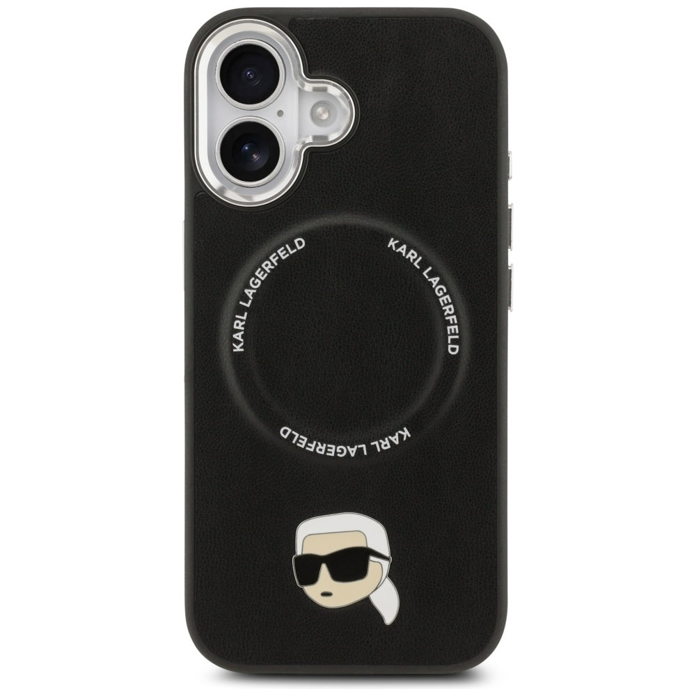Husa MagSafe pentru Apple iPhone 17, Karl Lagerfeld, Karl Pin, Neagra