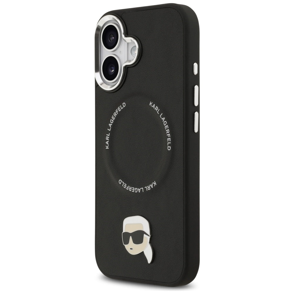 Husa MagSafe pentru Apple iPhone 17, Karl Lagerfeld, Karl Pin, Neagra