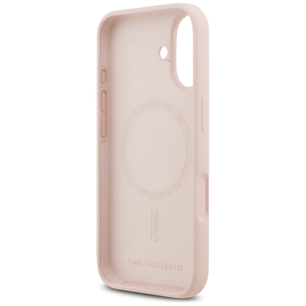 Husa MagSafe pentru Apple iPhone 17, Karl Lagerfeld, Ring Karl & Choupette, Roz