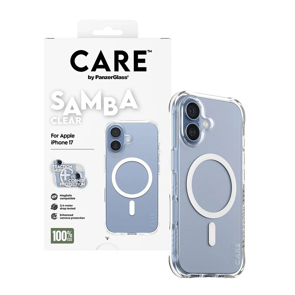 Husa MagSafe pentru Apple iPhone 17, PanzerGlass, Care Fashionable, Transparenta Alba