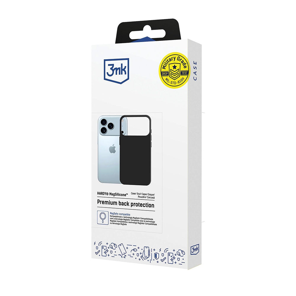 Husa MagSafe pentru Apple iPhone 17 Pro, 3MK, Hardy, Neagra