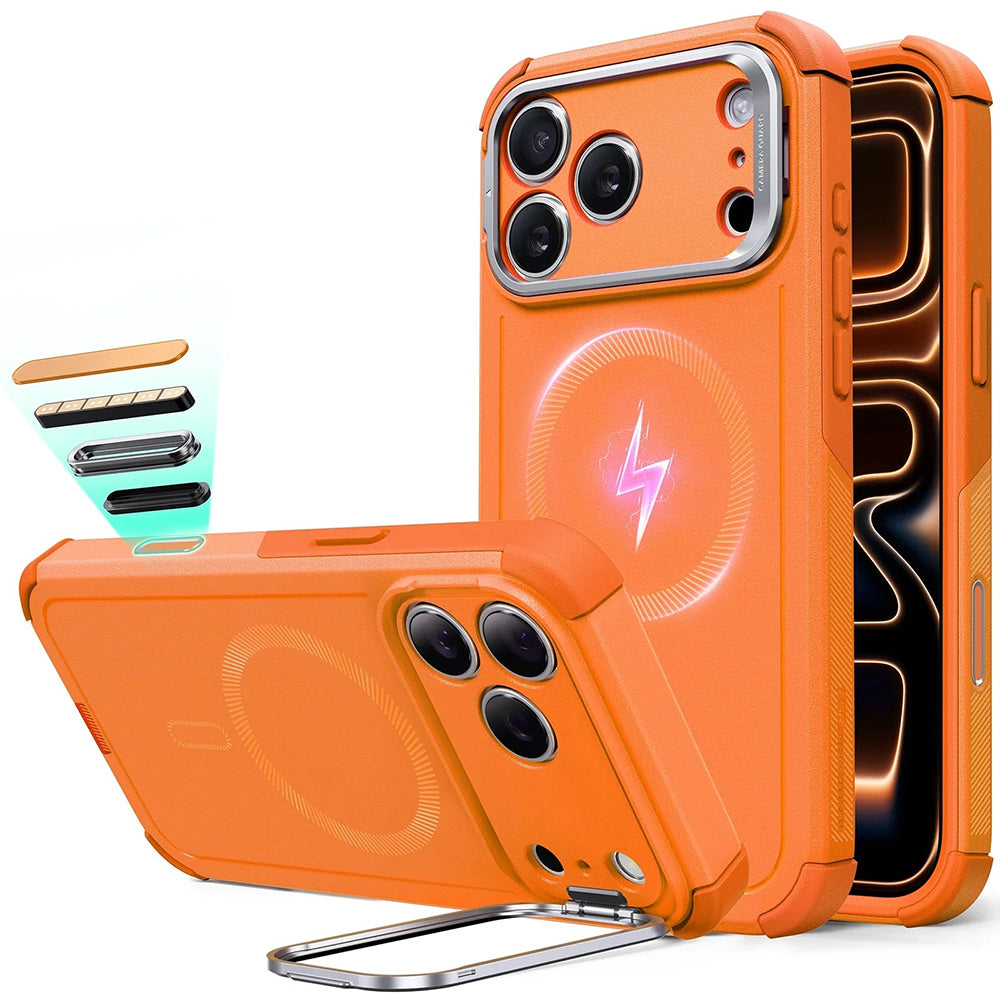 Husa MagSafe pentru Apple iPhone 17 Pro, ESR, Cyber Armor Kickstand, Portocalie
