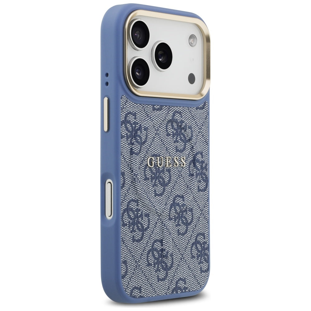 Husa MagSafe pentru Apple iPhone 17 Pro, Guess, 4G Classic, Albastra