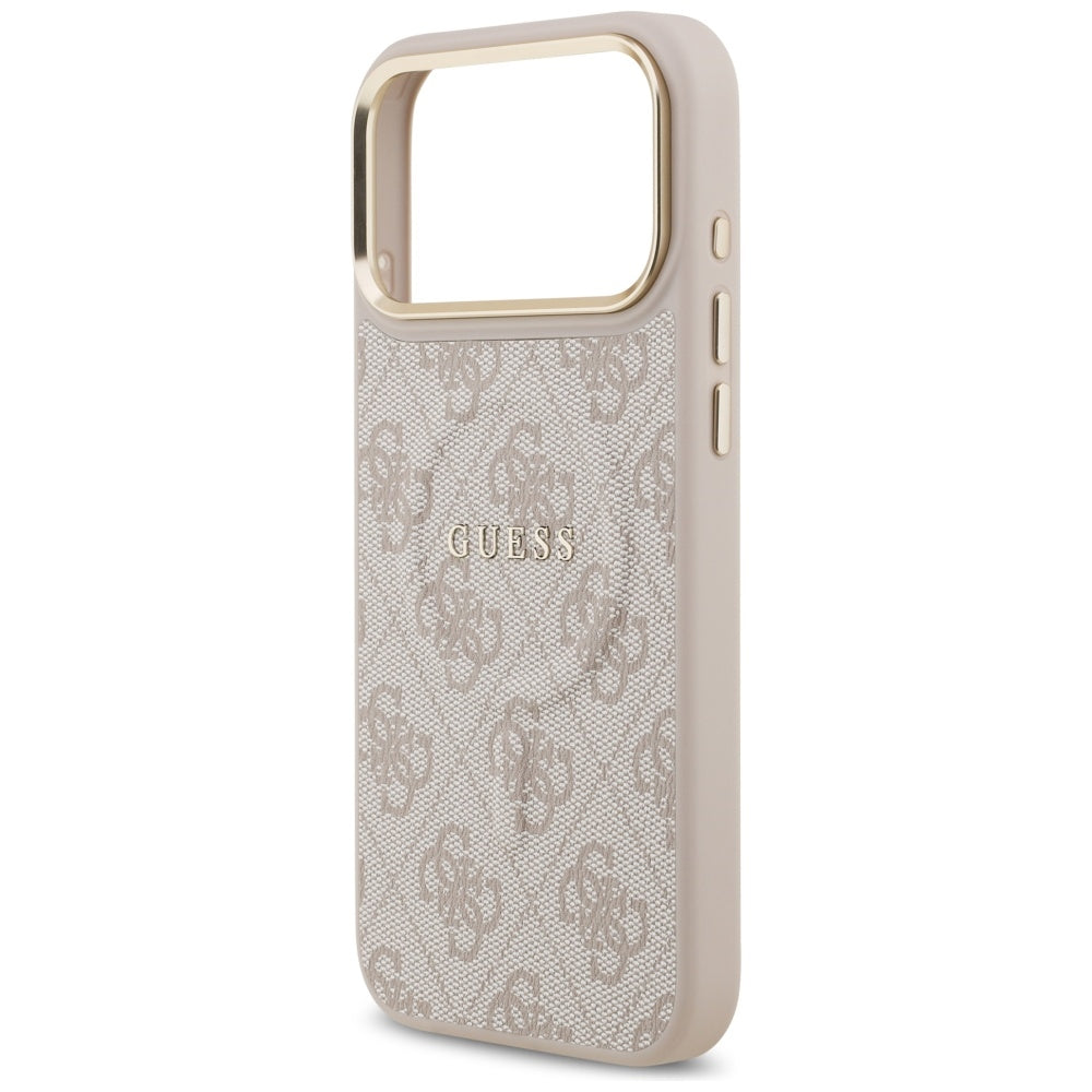 Husa MagSafe pentru Apple iPhone 17 Pro, Guess, 4G Classic, Roz