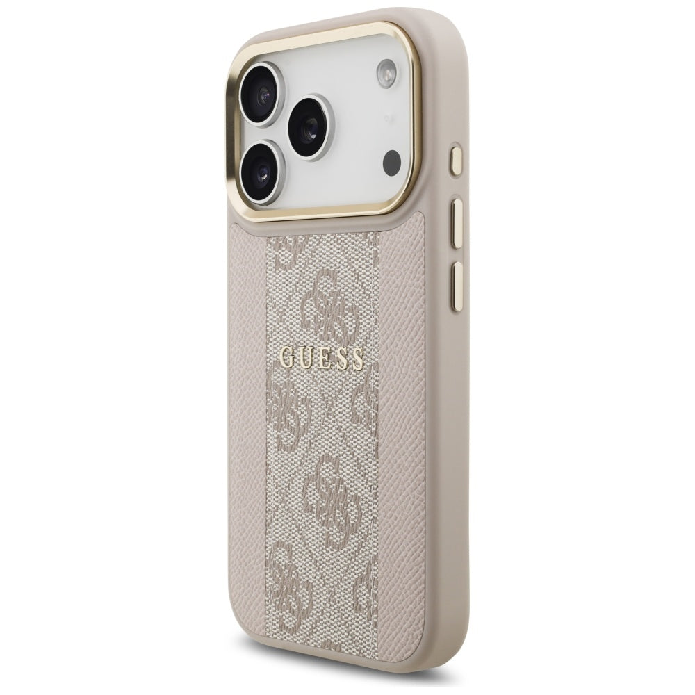 Husa MagSafe pentru Apple iPhone 17 Pro, Guess, 4G Stripe, Roz