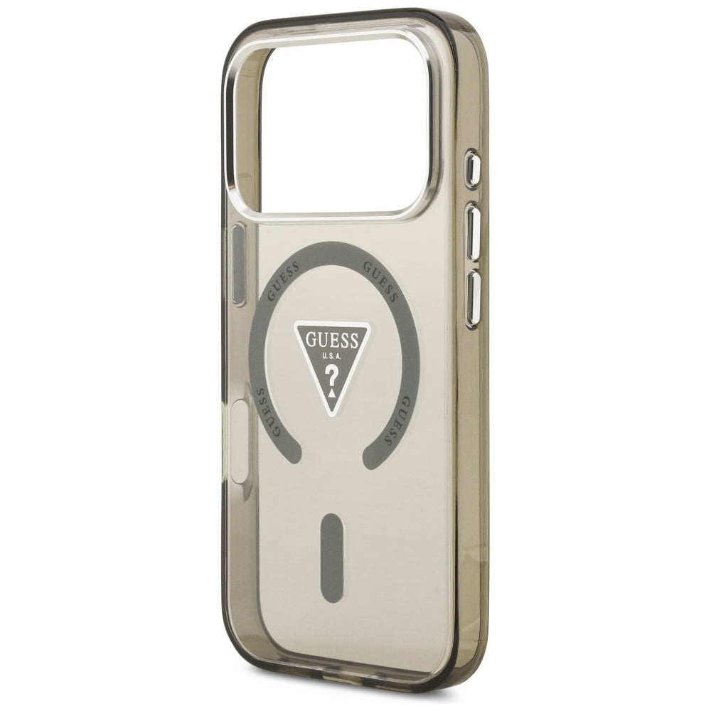 Husa MagSafe pentru Apple iPhone 17 Pro, Guess, IML Gradient Triangle Logo, Kaki