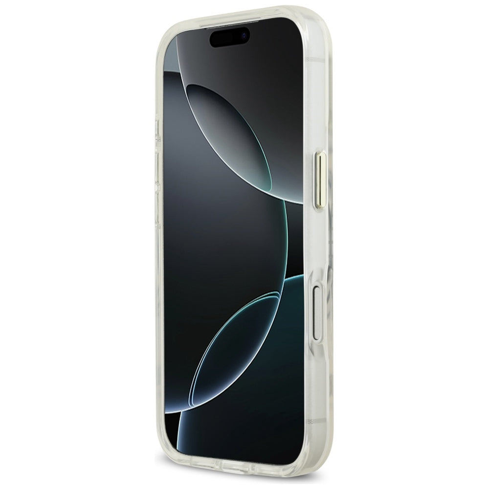 Husa MagSafe pentru Apple iPhone 17 Pro, Guess, Metal Outline, Aurie