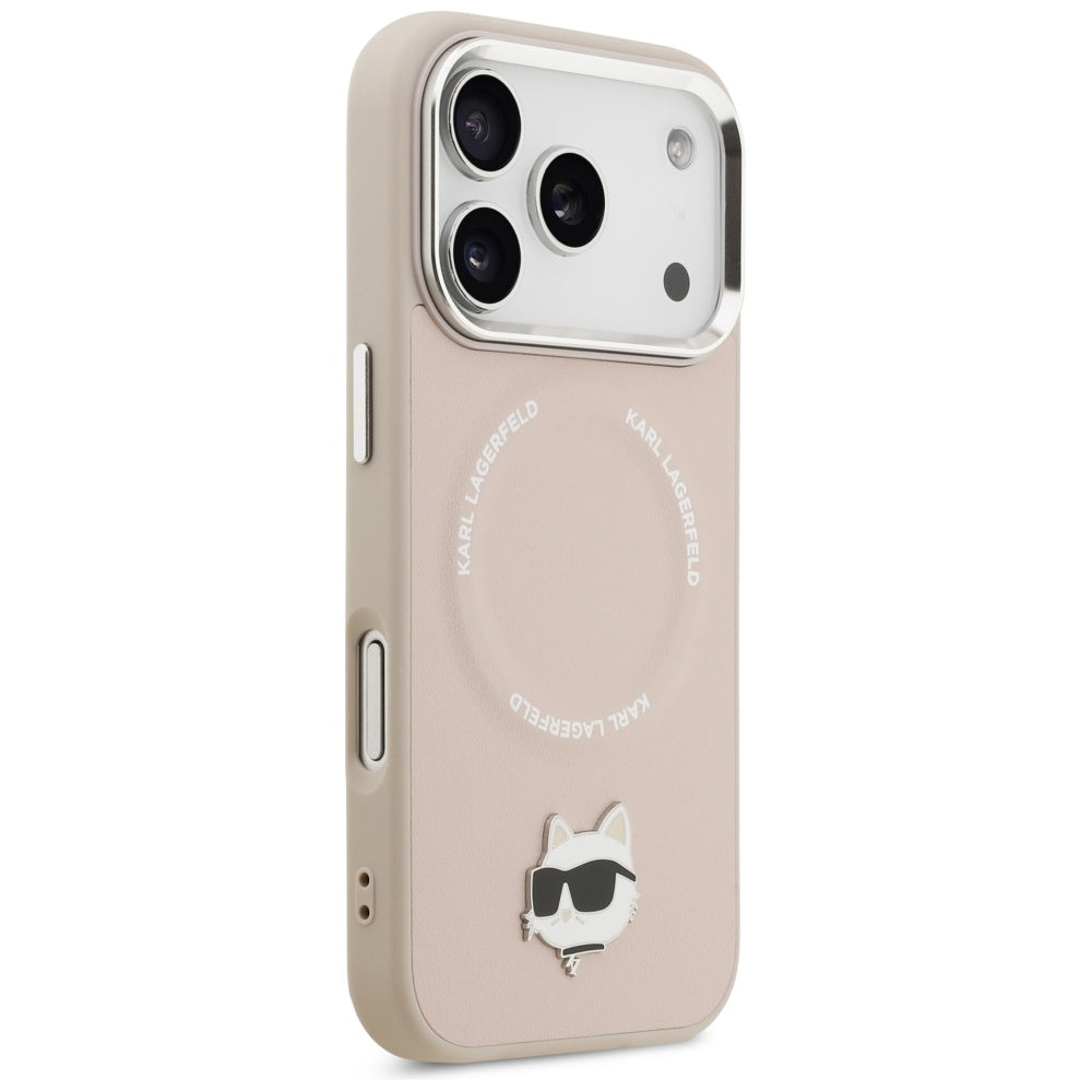 Husa MagSafe pentru Apple iPhone 17 Pro, Karl Lagerfeld, Choupette Pin, Roz