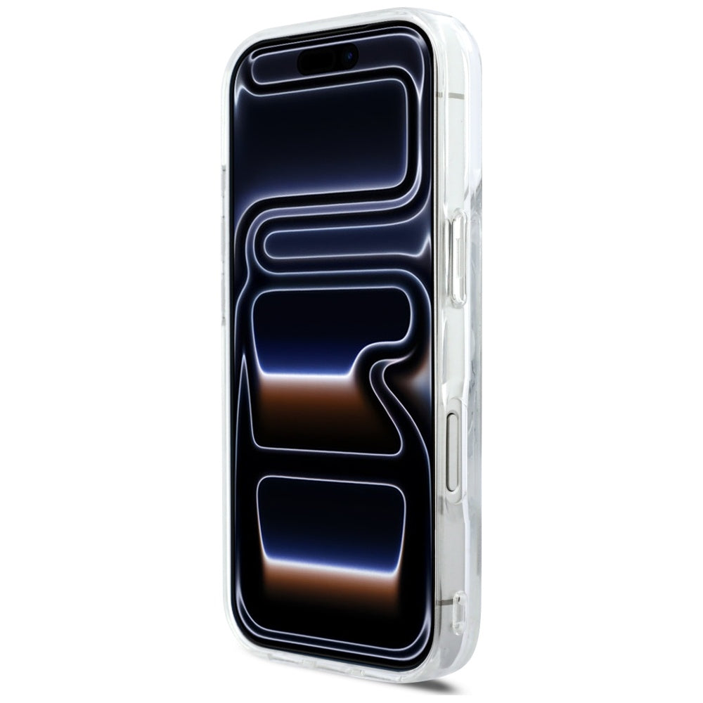 Husa MagSafe pentru Apple iPhone 17 Pro, Karl Lagerfeld, Glitter Karl Script Logo, Transparenta