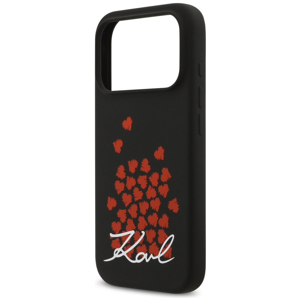 Husa MagSafe pentru Apple iPhone 17 Pro, Karl Lagerfeld, Heart Sign Logo, Neagra
