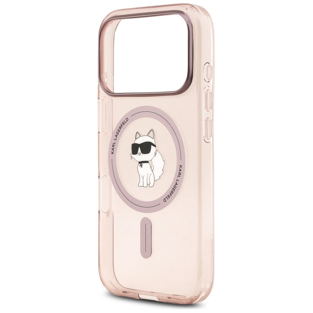 Husa MagSafe pentru Apple iPhone 17 Pro, Karl Lagerfeld, IML Choupette, Roz
