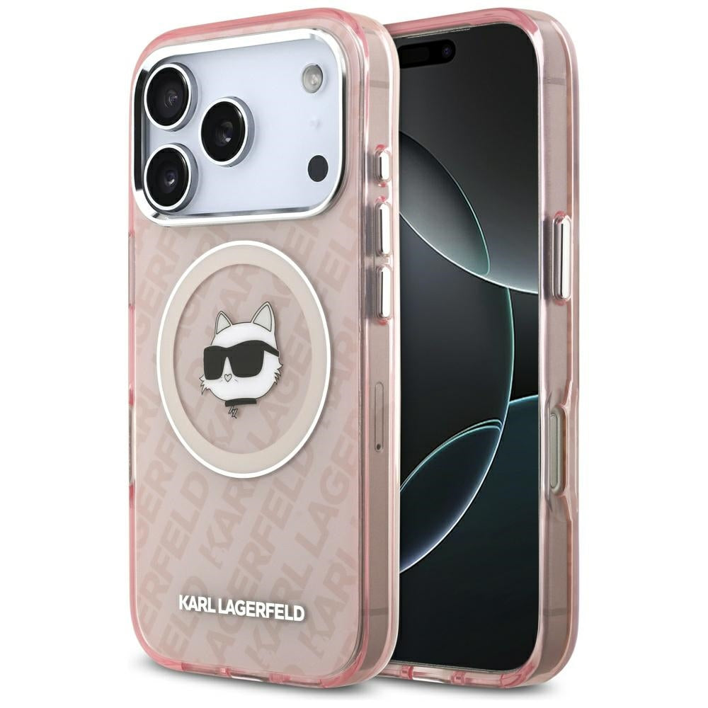 Husa MagSafe pentru Apple iPhone 17 Pro, Karl Lagerfeld, IML Choupette`s Head, Roz