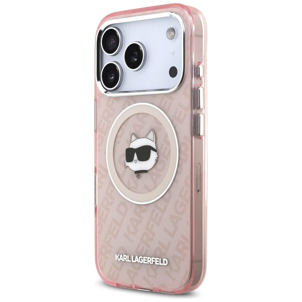 Husa MagSafe pentru Apple iPhone 17 Pro, Karl Lagerfeld, IML Choupette`s Head, Roz