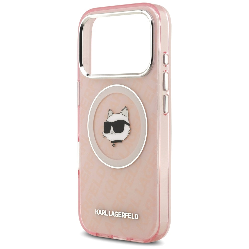 Husa MagSafe pentru Apple iPhone 17 Pro, Karl Lagerfeld, IML Choupette`s Head, Roz