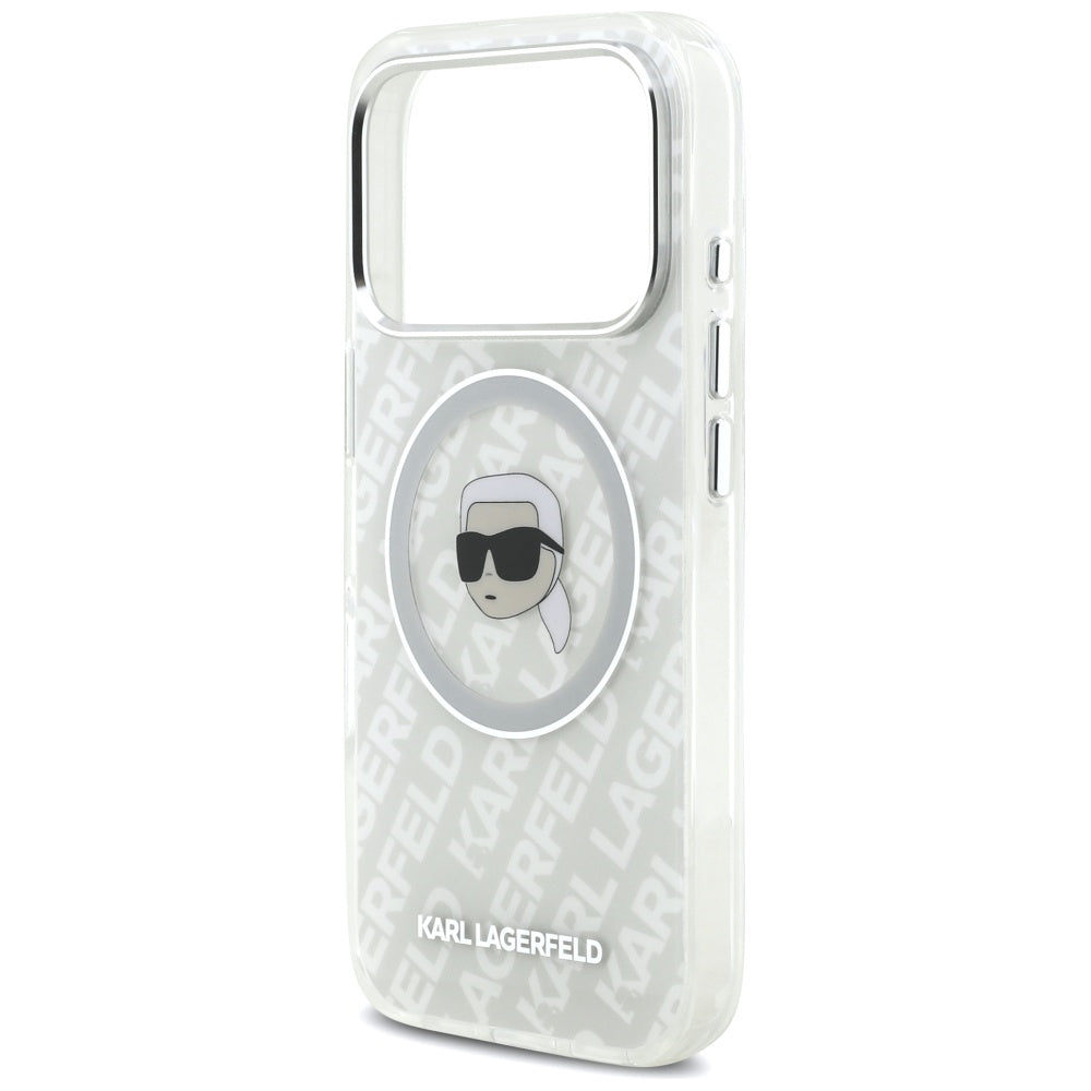 Husa MagSafe pentru Apple iPhone 17 Pro, Karl Lagerfeld, IML Karl`s Head, Gri