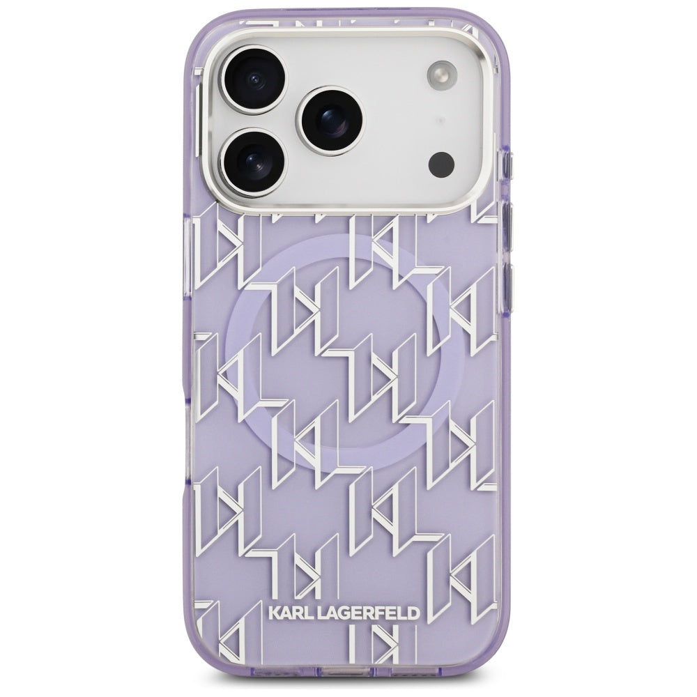 Husa MagSafe pentru Apple iPhone 17 Pro, Karl Lagerfeld, IML KL Monogram, Mov
