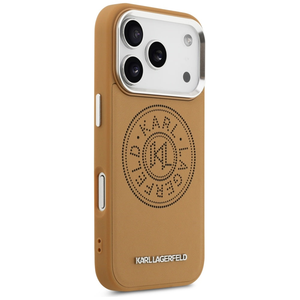Husa MagSafe pentru Apple iPhone 17 Pro, Karl Lagerfeld, Point & Metal Logo, Maro