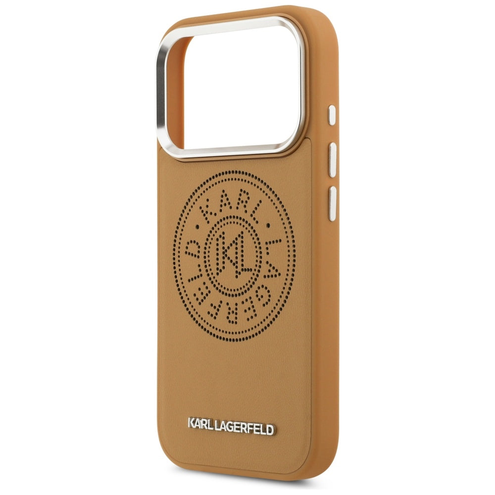 Husa MagSafe pentru Apple iPhone 17 Pro, Karl Lagerfeld, Point & Metal Logo, Maro